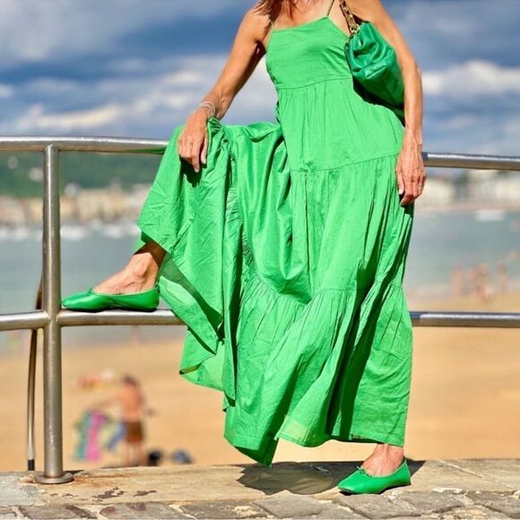 Mango blogger favorite green cotton maxi dress - Picture 3 of 8